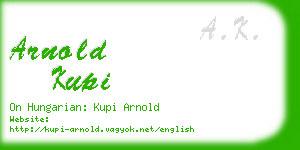 arnold kupi business card